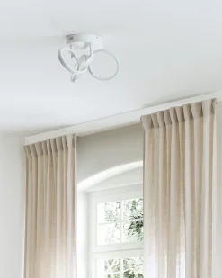 Candeeiro De Teto Led Em Metal Branco Mongo