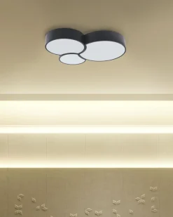 Candeeiro De Teto Led Em Metal Preto Yabu