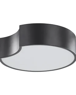 Candeeiro De Teto Led Em Metal Preto Yabu