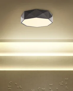 Candeeiro De Teto Led Em Metal Preto Svay