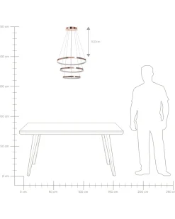 Candeeiro De Teto Led Em Metal Rosa Dourado Atrek