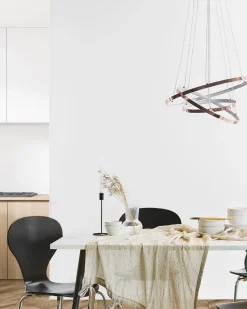 Candeeiro De Teto Led Em Metal Rosa Dourado Atrek