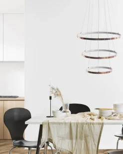 Candeeiro De Teto Led Em Metal Rosa Dourado Atrek