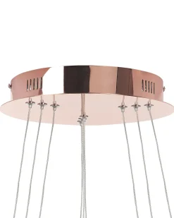 Candeeiro De Teto Led Em Metal Rosa Dourado Atrek