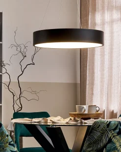 Candeeiro De Teto Led Em Metal Preto Lenya