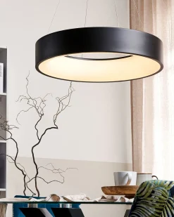 Candeeiro De Teto Led Em Metal Preto Lenya