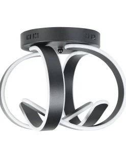 Candeeiro De Teto Led Em Metal Preto Nura