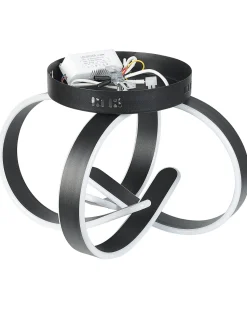 Candeeiro De Teto Led Em Metal Preto Nura