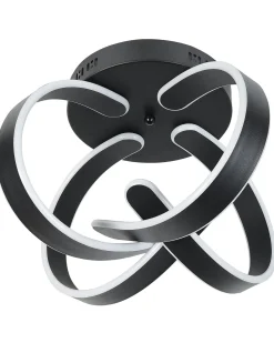 Candeeiro De Teto Led Em Metal Preto Nura