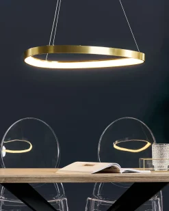 Candeeiro De Teto Led Em Metal Dourado Kraburi