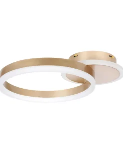 Candeeiro De Teto Led Em Metal Dourado Glyde