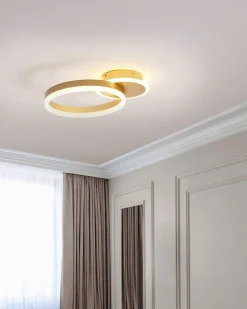 Candeeiro De Teto Led Em Metal Dourado Glyde