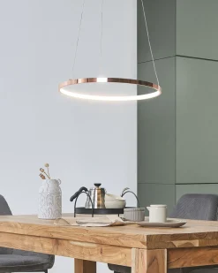 Candeeiro De Teto Led Em Metal Rosa Dourado O 50 Cm Jordan