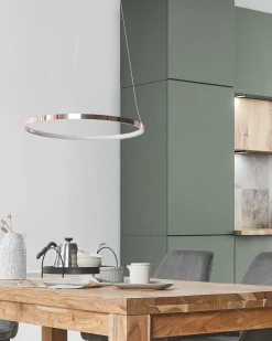 Candeeiro De Teto Led Em Metal Rosa Dourado O 50 Cm Jordan