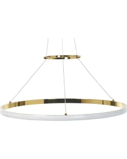 Candeeiro De Teto Led Em Metal Dourado Tano