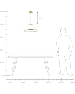 Candeeiro De Teto Led Em Metal Dourado Tano