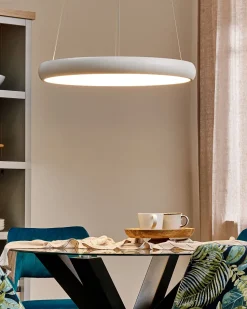 Candeeiro De Teto Led Em Metal Branco Bago