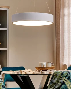 Candeeiro De Teto Led Em Metal Branco Lenya