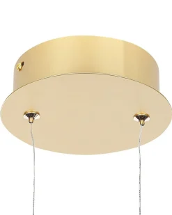 Candeeiro De Teto Led Em Metal Dourado Fane