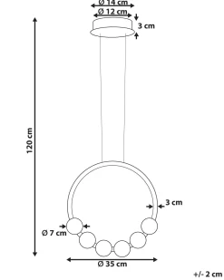 Candeeiro De Teto Led Em Metal Dourado Fane