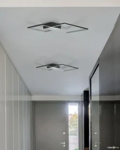 Candeeiro De Teto Led Em Metal Preto Oksu