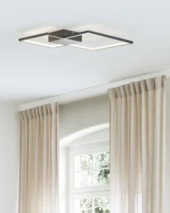 Candeeiro De Teto Led Em Metal Preto Oksu