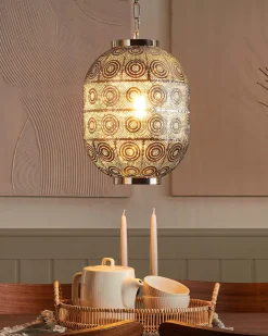 Candeeiro De Teto Marroquino Prateado Maringa