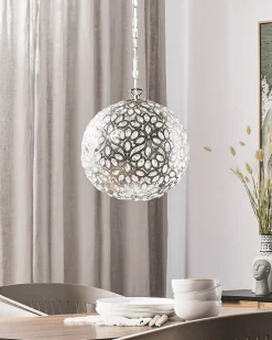 Candeeiro De Teto Marroquino Prateado Volta