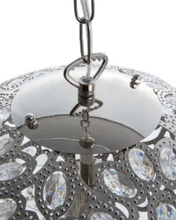 Candeeiro De Teto Marroquino Prateado Volta