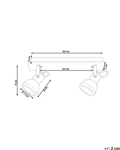 Candeeiro De Teto Metal Preto E Branco 2 Luzes Baro