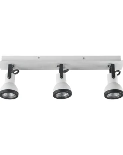 Candeeiro De Teto Metal Preto E Branco 3 Luzes Baro