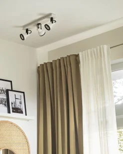 Candeeiro De Teto Metal Preto E Branco 3 Luzes Baro