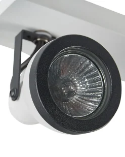 Candeeiro De Teto Metal Preto E Branco 3 Luzes Baro