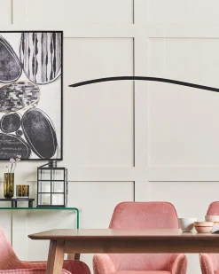 Candeeiro De Teto Metal Preto 1 Linha Com Led Calao