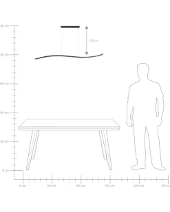 Candeeiro De Teto Metal Preto 1 Linha Com Led Calao