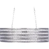 Candeeiro De Teto Metal Prateado E Cristal Cavone