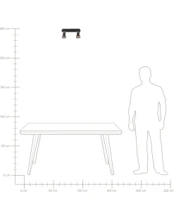 Candeeiro De Teto Metal Preto E Cor De Cobre 2 Luzes Baro