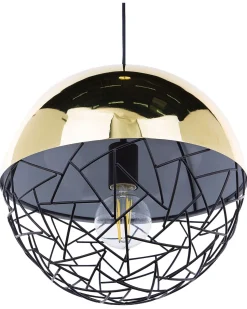 Candeeiro De Teto Metalico Dourado E Preto Padma