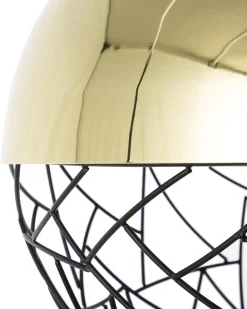 Candeeiro De Teto Metalico Dourado E Preto Padma