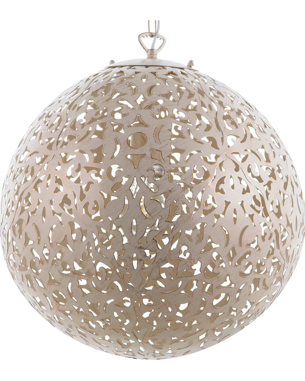 Candeeiro De Teto Metalico Cor Creme Dourado Mures