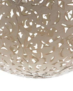 Candeeiro De Teto Metalico Cor Creme Dourado Mures