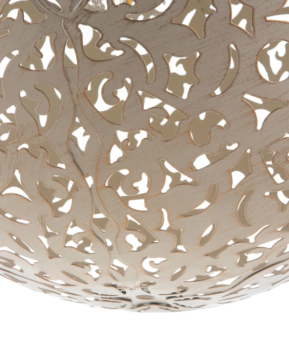 Candeeiro De Teto Metalico Cor Creme Dourado Mures