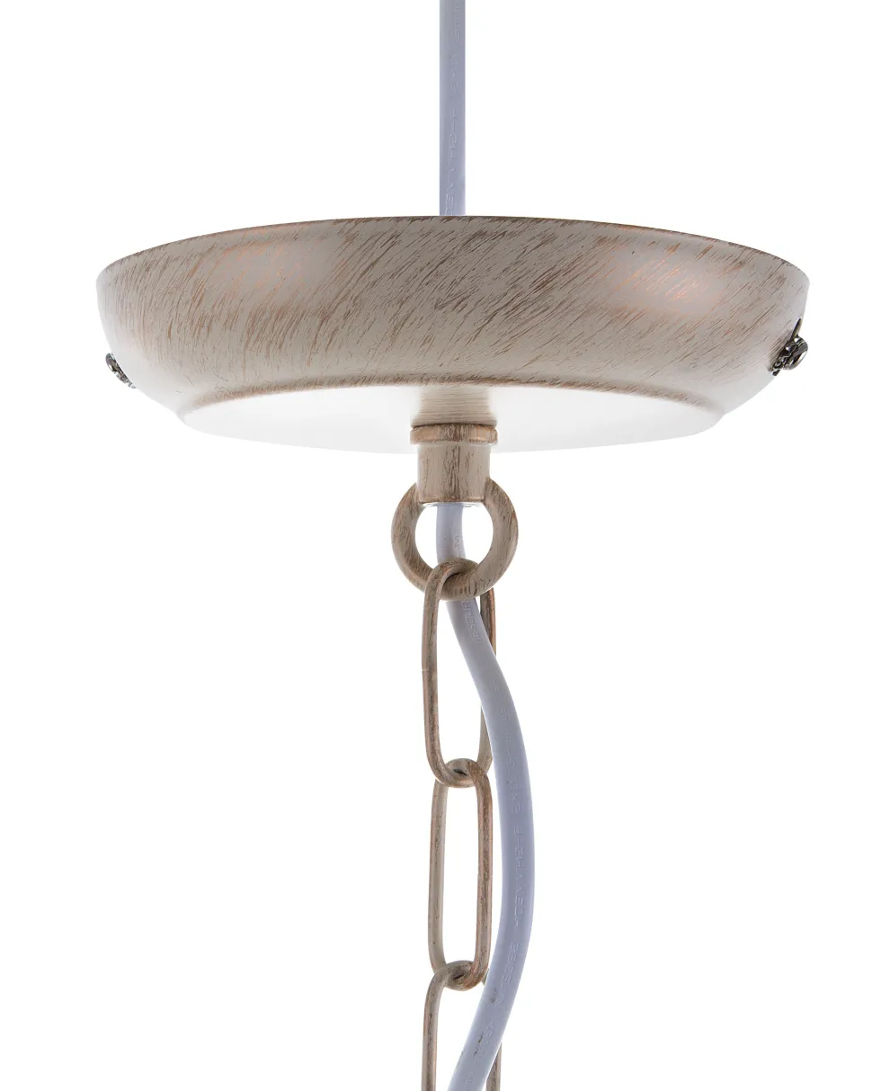 Candeeiro De Teto Metalico Cor Creme Dourado Mures