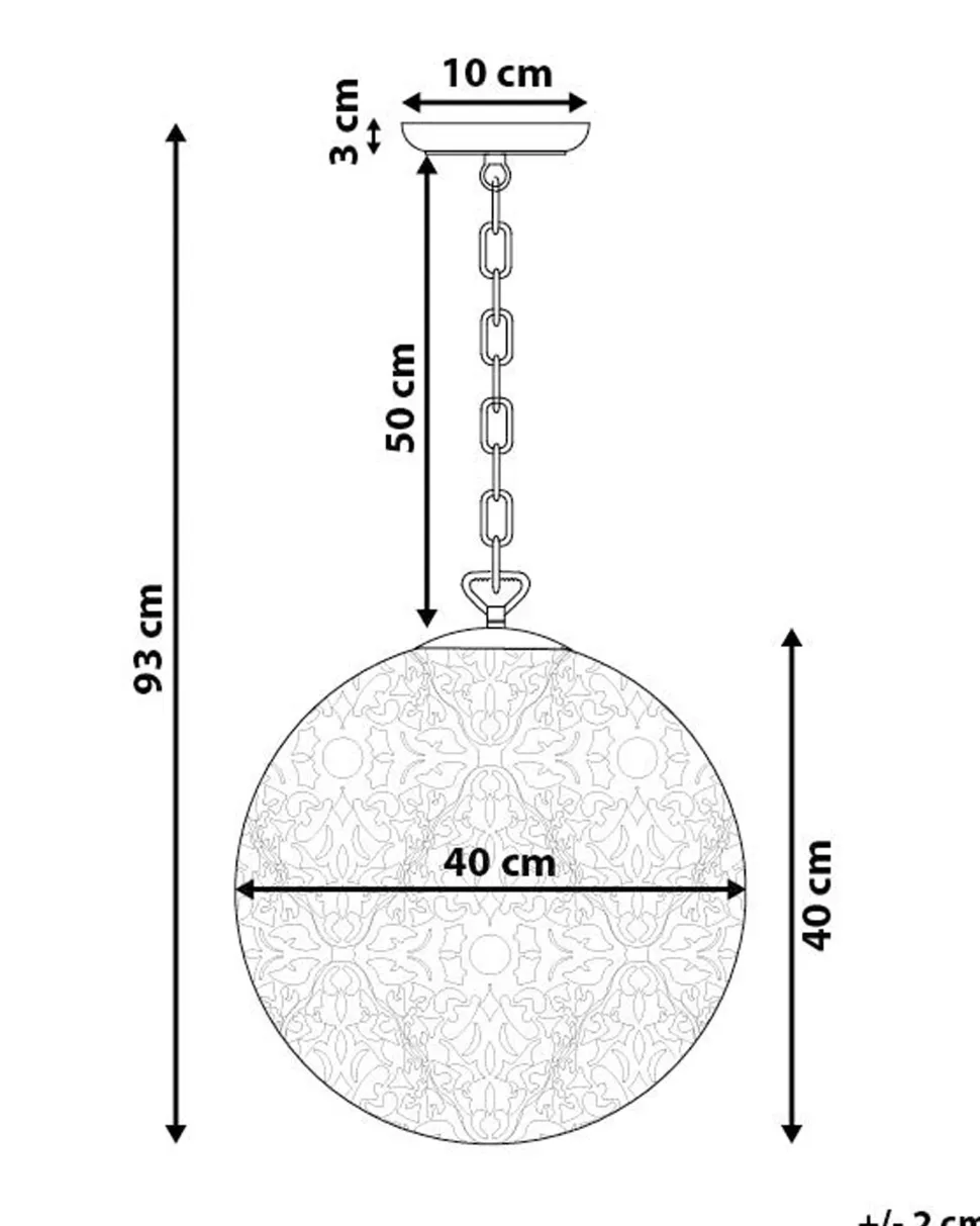 Candeeiro De Teto Metalico Cor Creme Dourado Mures