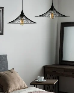 Candeeiro De Teto Metalico Preto Mazaro