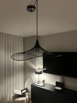 Candeeiro De Teto Metalico Preto Mazaro