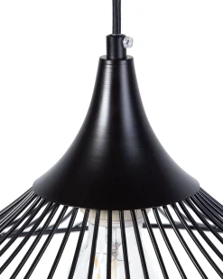 Candeeiro De Teto Metalico Preto Mazaro