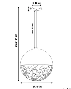 Candeeiro De Teto Metalico Preto E Cor De Cobre Padma