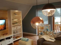 Candeeiro De Teto Metalico Preto E Cor De Cobre Padma