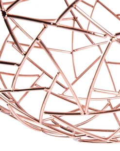 Candeeiro De Teto Metalico Preto E Cor De Cobre Padma